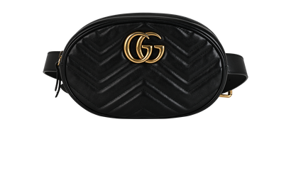 GG Marmont Belt Bag, &pound;450, Handbags, Black, Leather, Front view